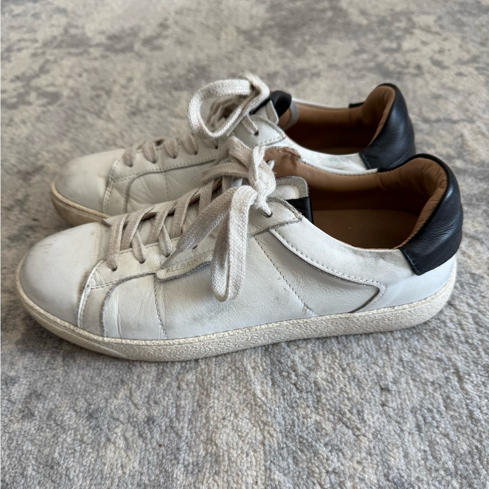 Allsaints white distressed sneakers!